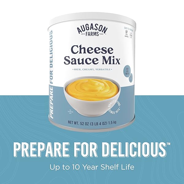 CHEESE SAUCE MIX CAN EMERGENCY FOOD SUPPLY, 87 SERVINGS, 10 YEAR SHELF LIFE – SHELF STABLE CHEDDAR CHEESE POWDER CANNED FOOD