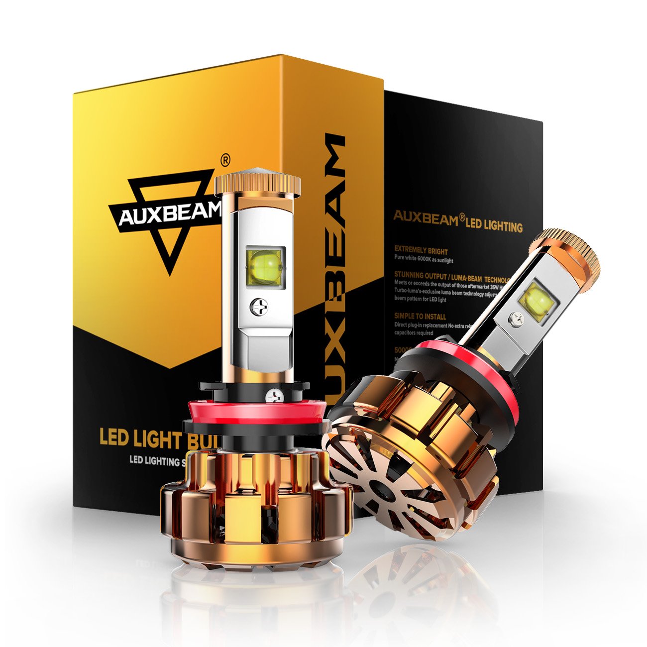 Amazon.com: Auxbeam LED Headlight Bulbs F-16 Series LED Headlights with 2  Pcs of H11 headlight Bulbs 60W 6000lm CREE LED Chips Fog Light - 1 Year  Warranty: ...