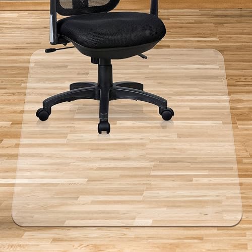 Office Chair Mat for Hardwood Floor - 36 x 48 inches Transparent Floor Mat for Computer Desk, Easy to Clean and Flat Without Curling (36" X 48" Rectangle)