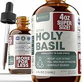 Rejuvica Health Active Holy Basil 4oz XL Super Size - Advanced Stress Support Supplement Drops - Holy Basil Leaves Liquid Extract - Vegan Sugar Free Non GMO Tincture