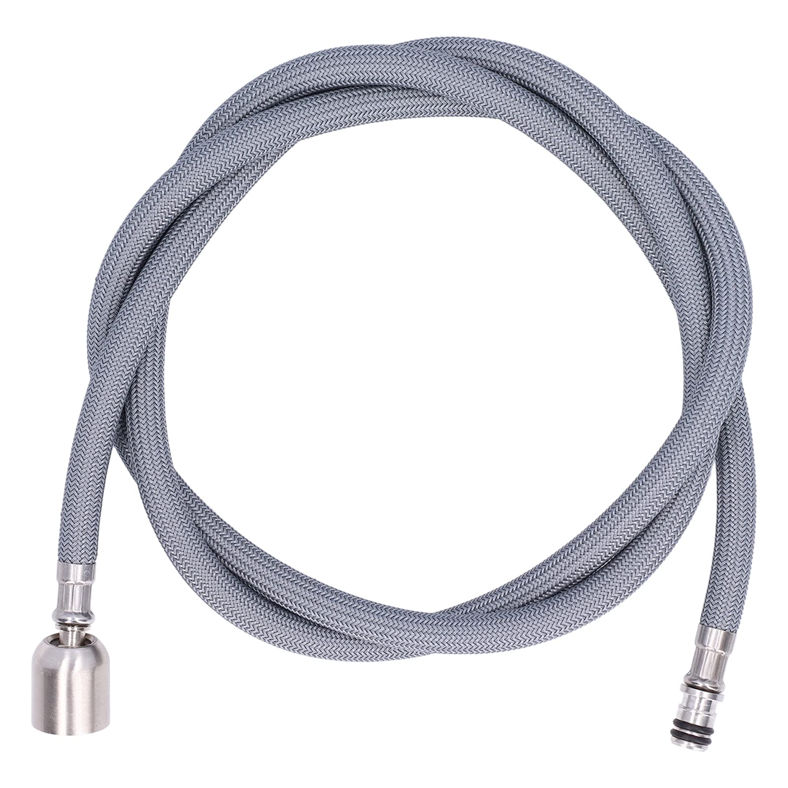 G1/2 Interface Pull Out Faucet Hose 1.5m / 4.9ft Nylon Braid PVC Flexible Faucet Hose Replacement for Kitchen Bathroom