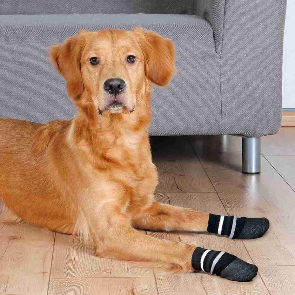 Trixie Socks for Dogs Non-Slip, Lycra, XL, Model T19526, black, Medium - Image 3