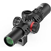 UUQ 1.2-6X24 Rifle Scope with MOA Reticle, Clear Green-Coated Compact LPVO, R/G Dual-Color with 5 Levels Brightness, Turret L