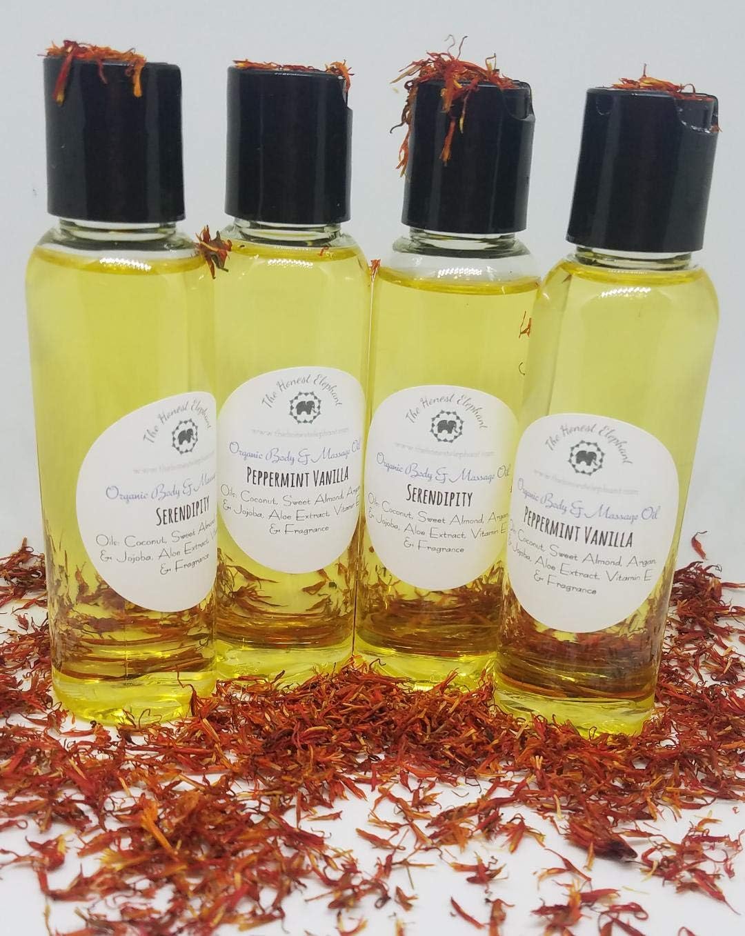 The Honest Elephant Organic Sheer Body & Massage Oil - 100% Pure Essentail Oil Lavender & Rosemary - 2 oz