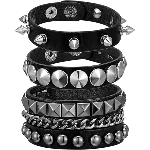 アクセサリー 00s NECROMANCE rare bracelet hide yasu Amazon.com: Nuahyaz 3Pcs Anime Leather Bracelets, Skull Punk