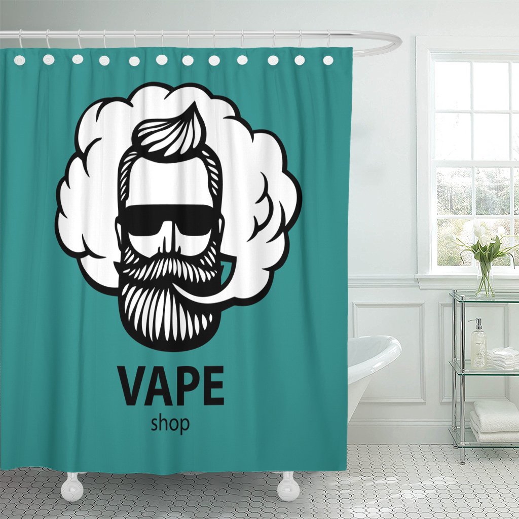 Amazon Com Emvency Shower Curtain Aquamarine Hipster Dude