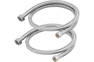 JUWO 36" Faucet Supply Line, 3/8" Comp x 1/2" FIP Stainless Steel Kitchen Faucet Hose Connector, For Common Residence or Comercial Use with Moderate Distance (2-Pack)