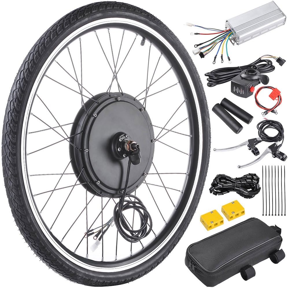 48V 1000W 26" Front Wheel Electric Bicycle Motor Conversion Kit E-Bike Cycling Hub