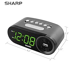 Sharp Digital Easy to Read Alarm Clock with 2 AMP