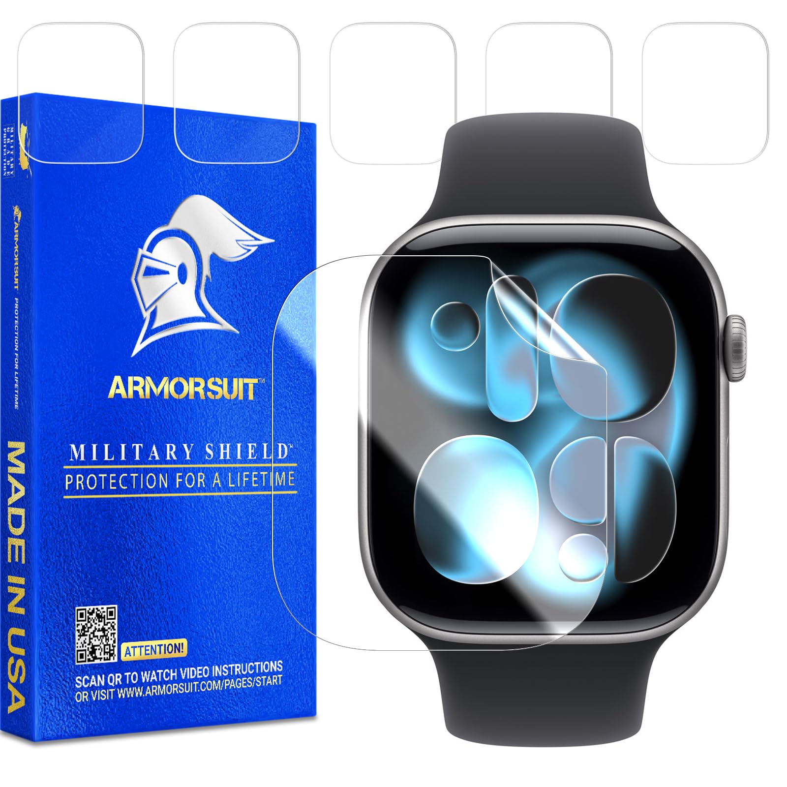 ArmorSuit 6 Pack Screen Protector for Apple Watch Series 11 42mm, Series 10 (42mm) MilitaryShield HD Clear Film - Made in USA