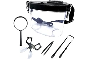 JTCJOZZ Bug Catcher Kit, Bug Collection Kit, Insect Catcher, Outdoor Nature Explorer Kit with Tweezers, Magnifying Glass, Science Educational Kit, Bug Observation Container for Boys and Girls (Black)