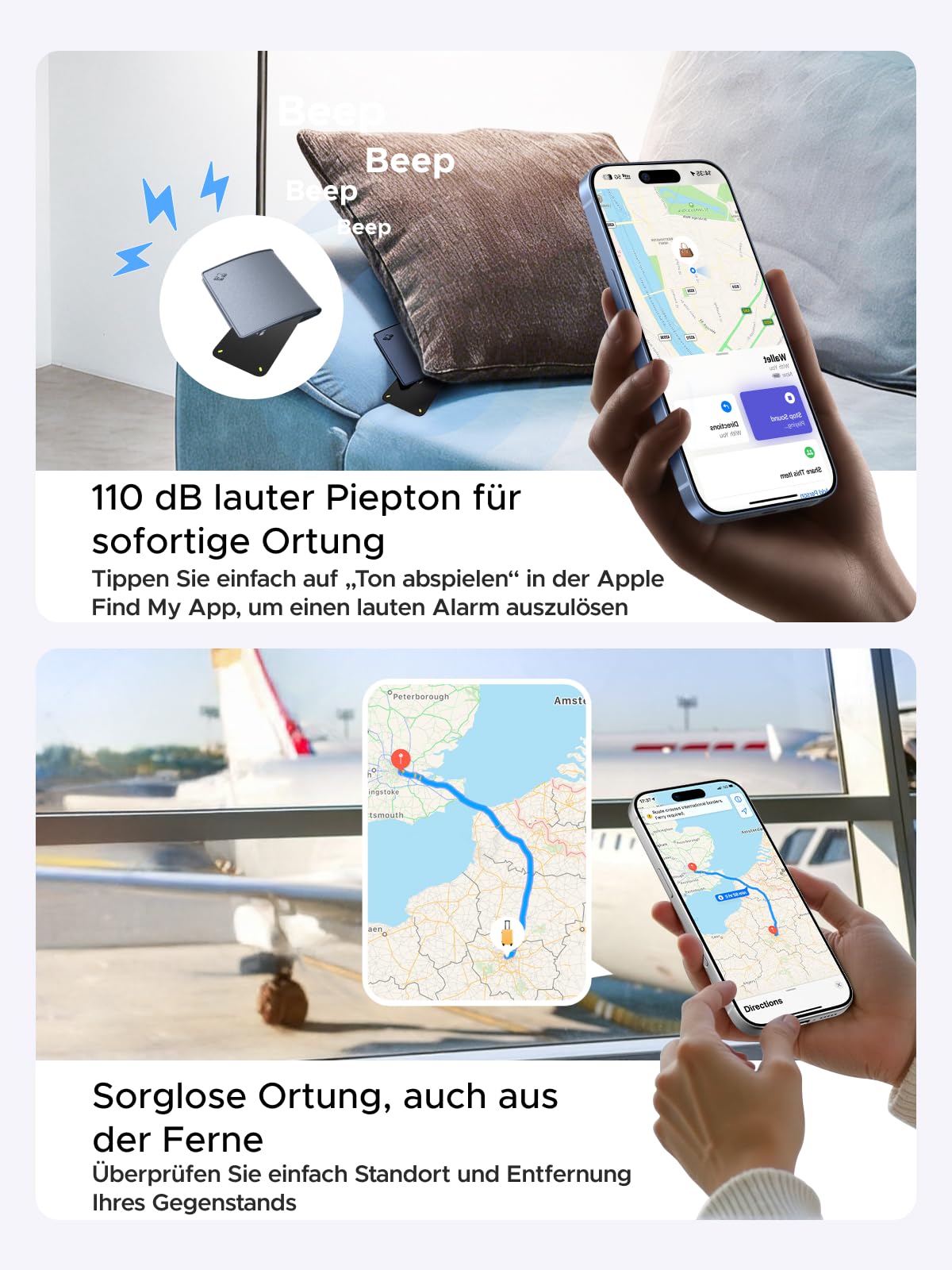 UGREEN FineTrack Slim Duo 2 für iOS & Android mit RFID-Betrugsschutz 3