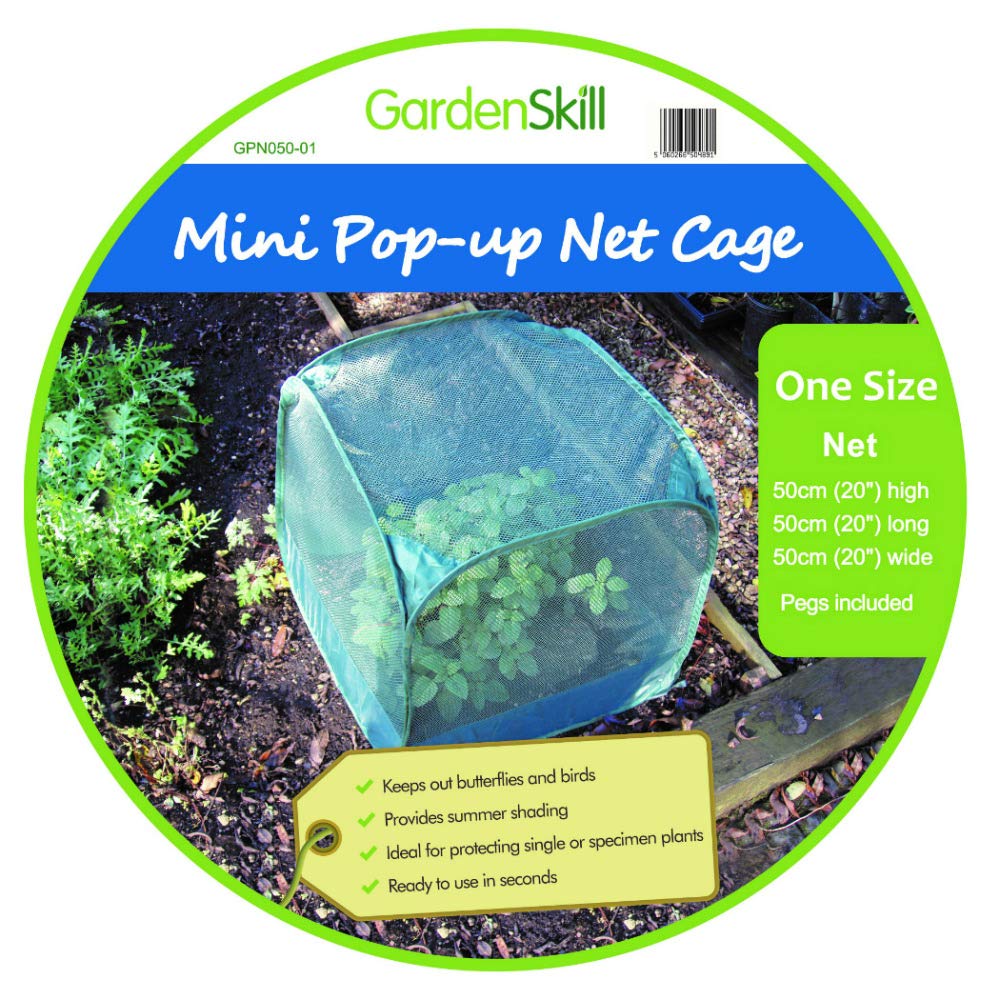 GardenSkill Mini Pop Up Net Fruit Cage - Small Garden Cover Cloche to Protect and Grow Crops Veg Plants (50cm x 50cm x 50cm, X 2)