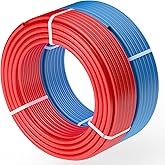 VEVOR PEX Pipe 1/2 Inch, 2 x 100 Feet Non-Oxygen Barrier PEX-A Flexible Pipe Tubing for Potable Water, for Hot/Cold Water & Easily Restore, Plumbing Applications with Free Cutter, Blue & Red