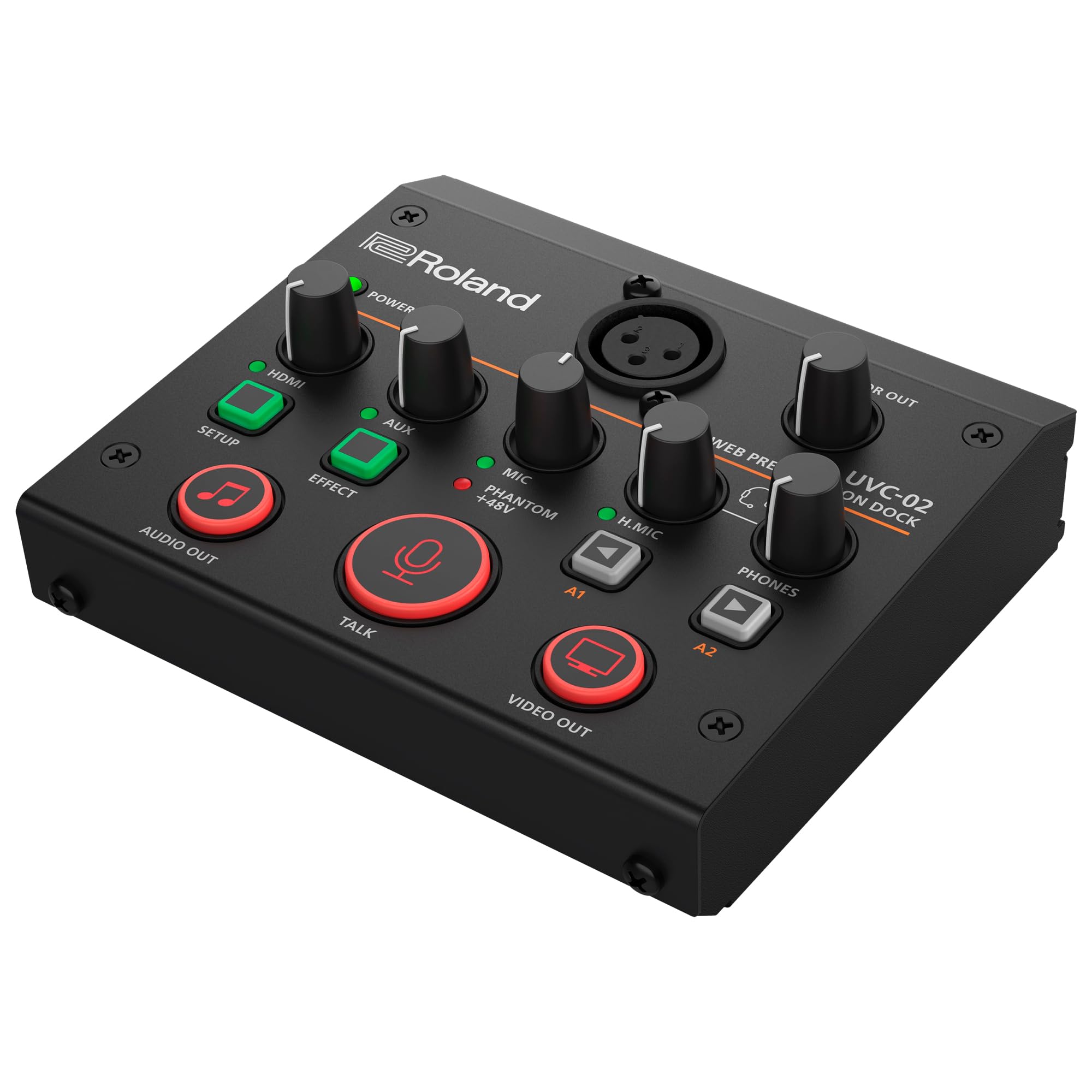 Roland UVC-02 | Compact Web Presentation Dock | Enhanced Audio & Video for Business Streaming | Studio-Grade Technology | Hands On Controls with Effects & Features | Compatible with Teams, Zoom & More