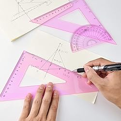 Coopay 12 Inch Math Geometry Tool Plastic Ruler Set