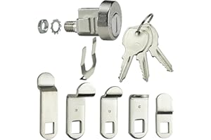 HEMRUNK 1-Pack Mailbox Lock and Key L-1172C COMP-X National Mailbox Lock C9100 Mailbox Key Lock with 3 Keys 5 Shaped Locking Plates Clockwise
