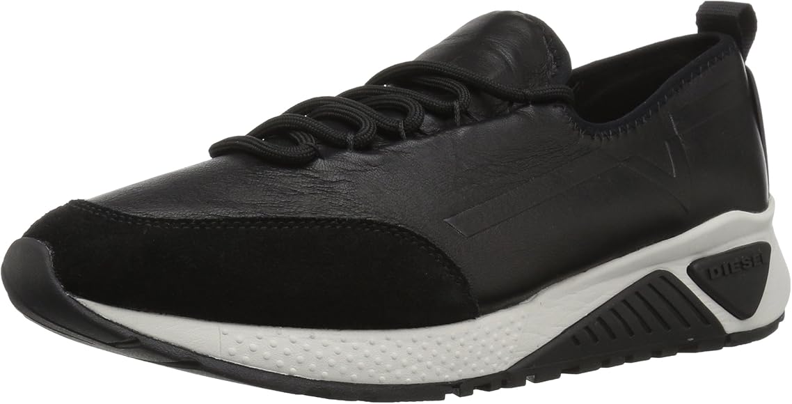 diesel black leather sneakers