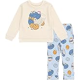 Sesame Street Waffle Knit Pullover Sweatshirt and Jogger Pants Outfit Set Newborn to Little Kid Sizes (0-3 Months - 5)