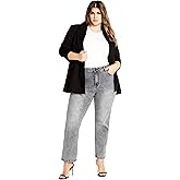 City Chic Plus Size Harley Keyla Straight Leg Soft Grey Jean