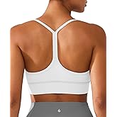 BRXL Y Back Sports Bras for Women Padded Racerback Low Impact Soft Thin Strap Workout Yoga Gym Casual