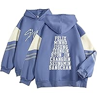 Flyself Dames Tiener Meisjes Hoodies Kpop Stray Kids Album Noisy NOEASY Hooded Sweatshirt Pullover Jumper Casual Hoody met Kanga Pocket Felix Seungmin Jeongin Jisung Minho Woojin, Blauw, S Flyself Dames Tiener Meisjes Hoodies Kpop Stray Kids Album Noisy NOEASY Hooded Sweatshirt Pullover Jumper Casual Hoody met Kanga Pocket Felix Seungmin Jeongin Jisung Minho Woojin, Blauw, S