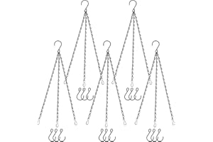 wiwoo Hanging Chains for Planters Bird Feeders, 24 Inches Black Hanging Baskets Chain Sets for Outdoor/Indoor Lanterns Billboards Chalkboards Wind Chimes and Decorative-5Packs