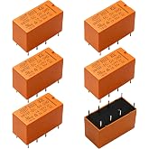 Tnisesm 6pcs Coil DPDT PCB Power Relay DC 5V 8 Pins Mini Power Relay