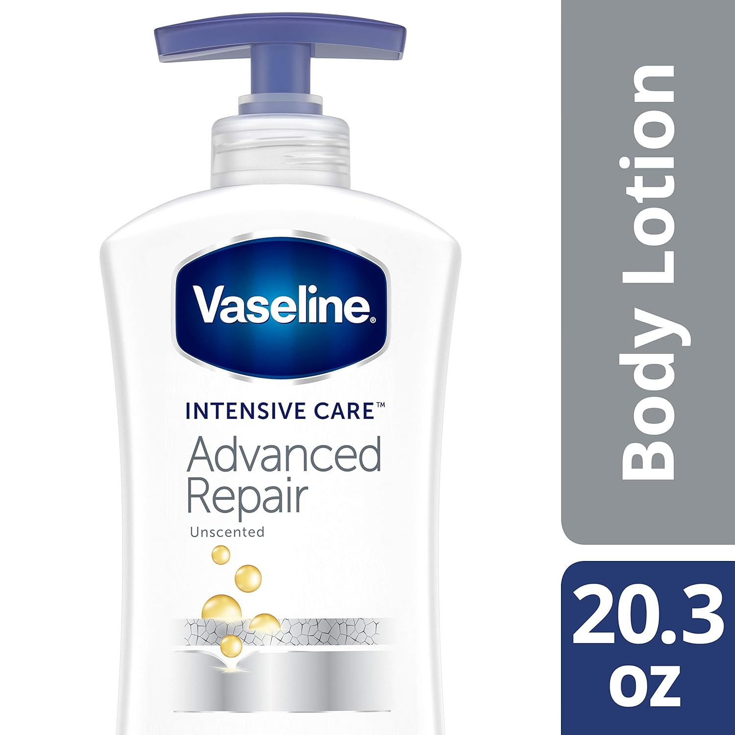 Vaseline Intensive Care Advanced Repair Lotion For Dehydrated Skin Unscented Dry Skin Lotion Repairs Skin in Just 5 Days 20.3 oz 3 count : Beauty