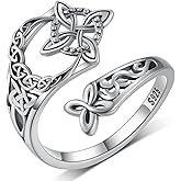 Peireara Witches Knot Ring Celtic Nudo de Bruja Plata 925 Original Sterling Silver Witch Knot Rings Irish Jewelry Gifts for Women