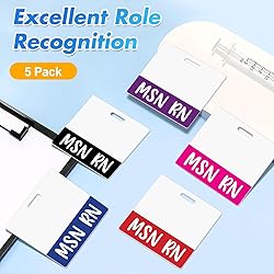 Besoar 5 Pack MSN RN Badge Buddy Card Holder