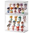 Acrylic Display Case with Shelves Stackable Collectibles Organizer for Blind Box Mini Figurines Dolls Clear and Shelf Design for Versatile Display Options (10.6x5.5x9)