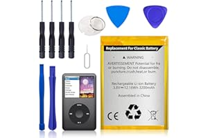 Fwioaor Replacement Battery for iPod Classic/Video 5th-7th,2025 New Upgrade High Capacity 3200mAh 3.8V Battery