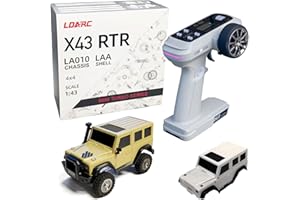 CAPTAINRC LDARC 1:43 Scale Mini RC Crawler RTR RC Rock Truck 4x4 2.4GHZ Hobby Grade Remote Control Car Model Vehicle RC Buggy, Comes with a DIY Replaceable Body Shell(Desert Yellow)