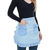 Love Potato Waist Apron with Pockets, Fashion Kitchen Cooking Restaurant Bistro Half Aprons for Girl Woman