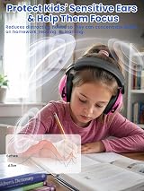Dr.meter Ear Protection for Children SNR 27 dB Adjustable Headband Rose Red view 5