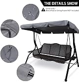 Wudlad Garden Swing Canopy Replacement 195x125cm Waterproof UV PA Polyester view 2