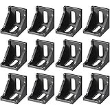 uxcell 12Pcs Inside Corner Bracket Gusset, 38x38x35mm 4040 Angle Connectors for 4040 Series Aluminum Extrusion Profile Black