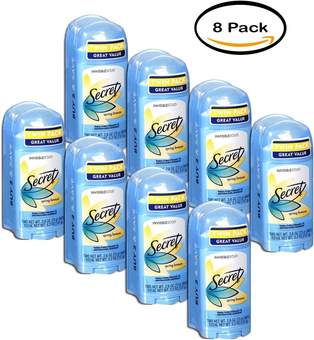 Secret Spring Breeze Scent Invisible Solid Antiperspirant & Deodorant Twin Pack 5.2 Oz by Secret