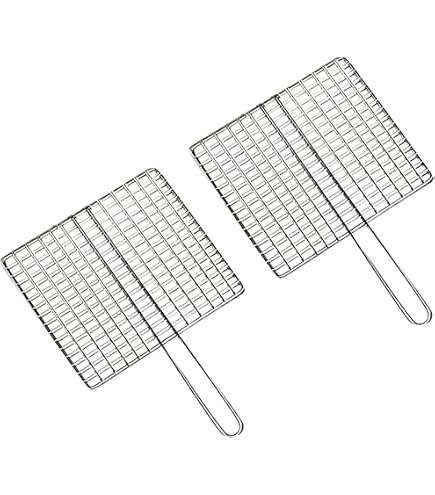 Panier De Cuisson Anti-adhésif En Acier Inoxydable 304 - Pour Grill, Poisson, Légumes, Steaks | Poignée Réglable En Bois, Pliable