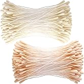 Winsyison 400pcs Double Heads Stamens for Flower Making, 2mm Handmade Pearl Pistil Stamens Sticks, Artificial Pearl Pistil Flower Sticks Embellishments for Wedding DIY Crafts- White & Yellow