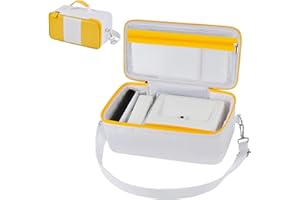 PECIUE Carrying Bag Compatible with KODAK Dock Plus 4PASS/ 4x6”Portable Instant Photo Printer, Storage Holder for Cartridge Refill/Photo Paper Tray/Charger Accessories, with Adjustable Shoulder Strap (White)