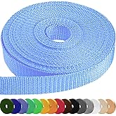TECEUM Webbing Strap, 3/4" to 2", 10-50 Yds, Multi-Color Heavy Duty Tape | Polypropylene waterproof flat rope for outdoor DIY, sewing, camping, EDC gear, backpack repair and pet dog leashes.