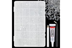 qiipii Transparent Clear Resin Rhinestones w B7000 Jewelry Glue for Bedazzling Crafting 2mm-6mm Flatback Jelly Stones Diamonds Gems Crystals Charms for Nails Face Eyes Makeup Tumblers Crafts Clothes