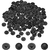 uxcell Screw Caps, 108Pcs 12mm - Plastic Self-Tapping Screw Cap Covers, Decorative Cover Hole Plug for Diameter 7-8mm Flat Ph