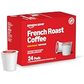 Amazon Brand - Happy Belly Dark Roast Coffee Pods, French Roast, Compatible with Keurig 2.0 K-Cup Brewers, 24 Count