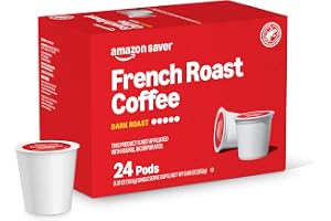 Amazon Brand - Happy Belly Dark Roast Coffee Pods, French Roast, Compatible with Keurig 2.0 K-Cup Brewers, 24 Count