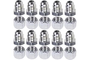 Fakojer 10 Pairs 3/8" # 6 JIC Cap 0304-C-06 & Plug 2408-06 9/16-18 Hydraulic Adapter Fitting