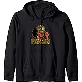 Pisces Queen Pisces Zodiac Sign Camo Afro Girl Zip Hoodie