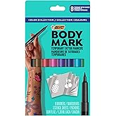 BIC BodyMark Skin-Safe & Cosmetic Quality Temporary Tattoo Marker, 8-Count in Assorted Colours